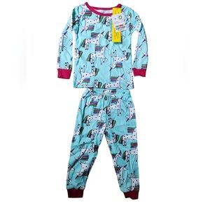 Lamaze Organic Cotton Pajamas Set Blue Unicorns Long Sleeve‎ Sleepwear